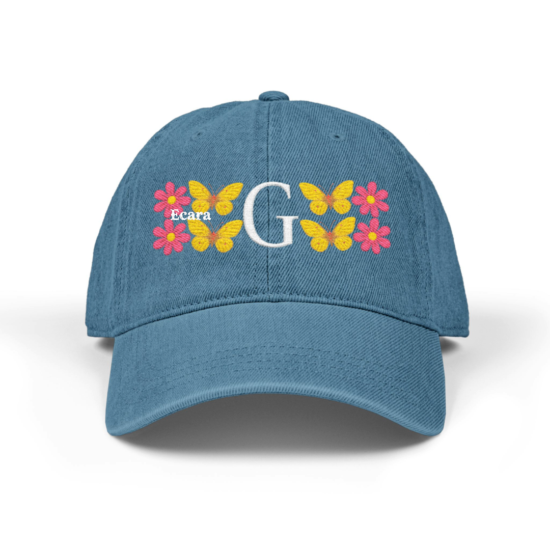 Embroidered Letter G Denim Hat