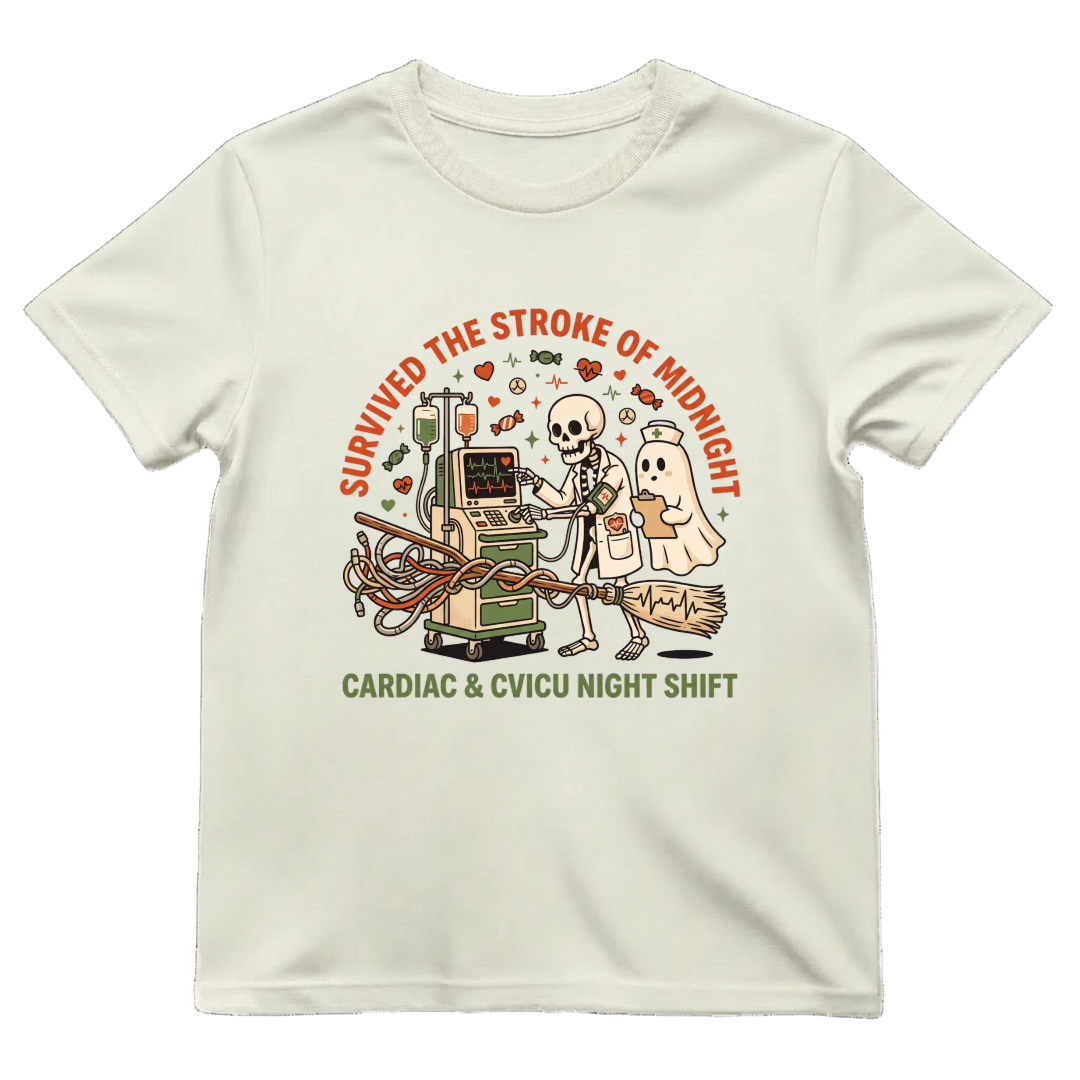 Cardiac Night Shift Shirt | CVICU Halloween Nurse Tee
