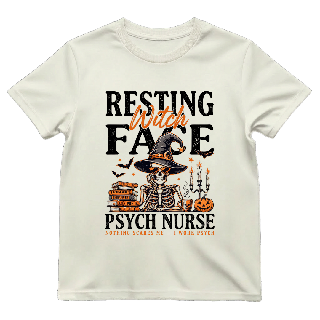 Resting Witch Face Psych Nurse T-shirt | Funny Psych Nurse Halloween Tee