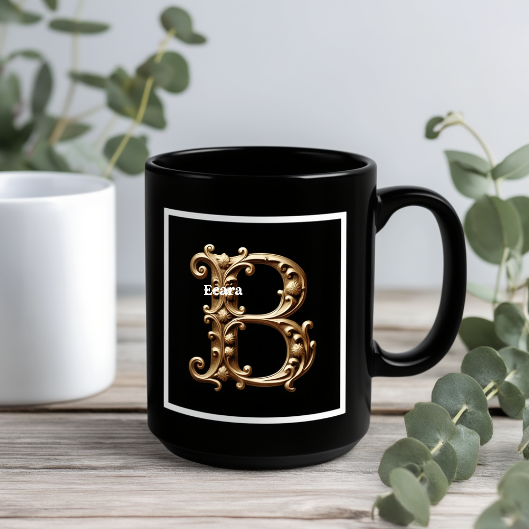 Black Mug with Initial "B"