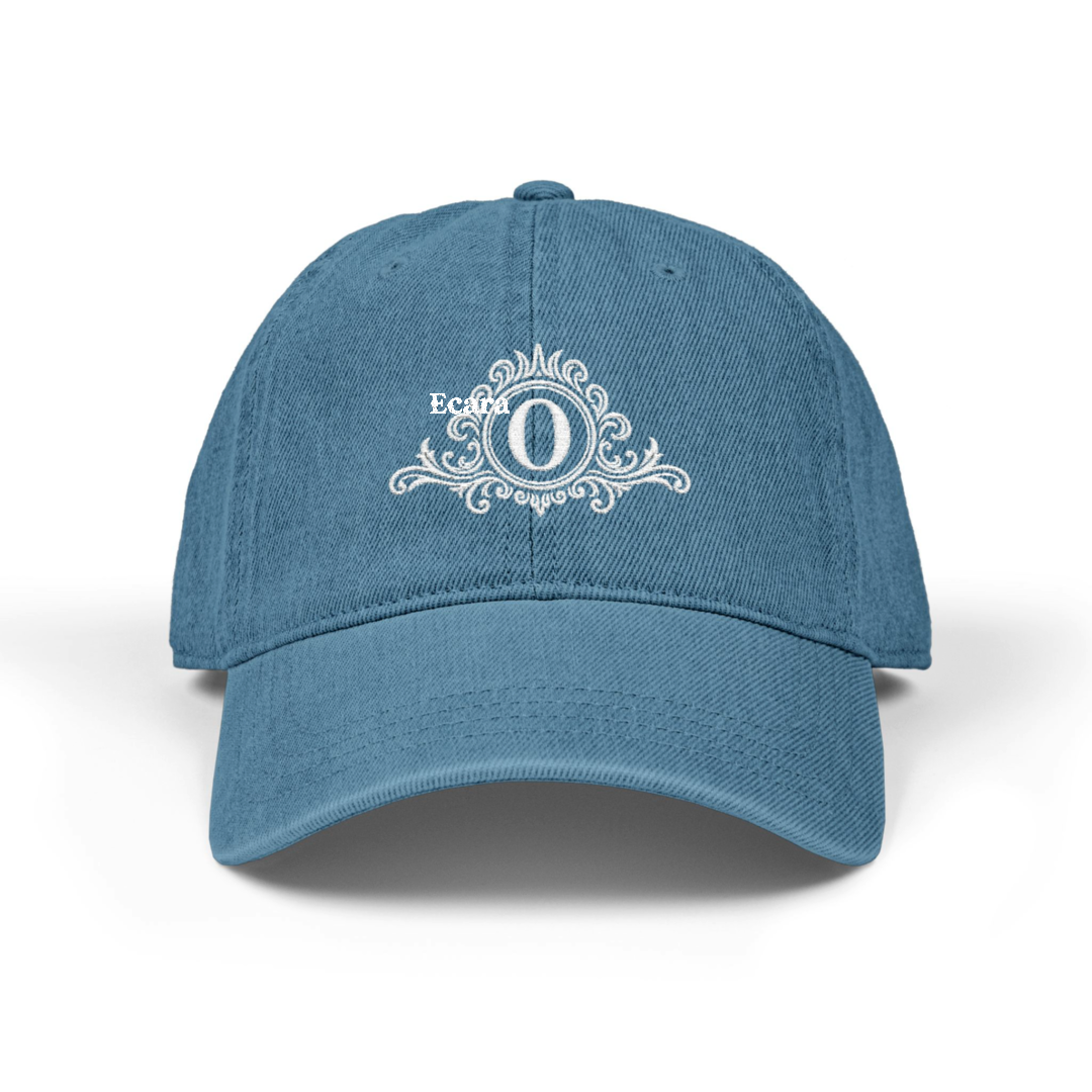 Embroidered Letter O Denim Hat