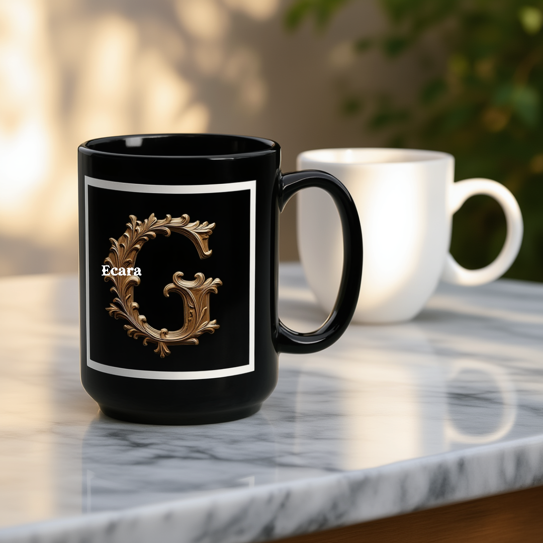 Black Mug with Initial "G"