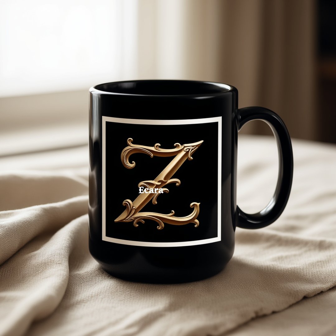 Black Mug with Initial "Z"