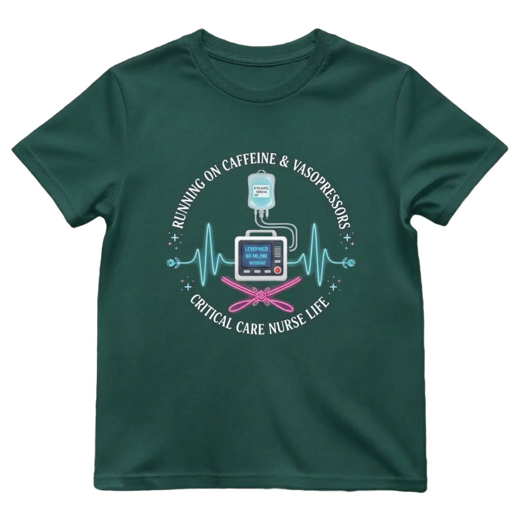 Caffeine & Vasopressors ICU Nurse Shirt | Ecara Living