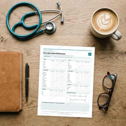ICU Lab Value Reference Sheet — Printable PDF (Free Download)