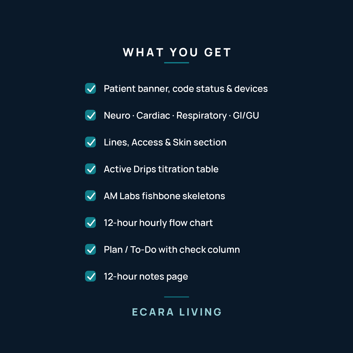 ICU Report Sheet — Single Patient | Nurse Brain Sheet Printable PDF