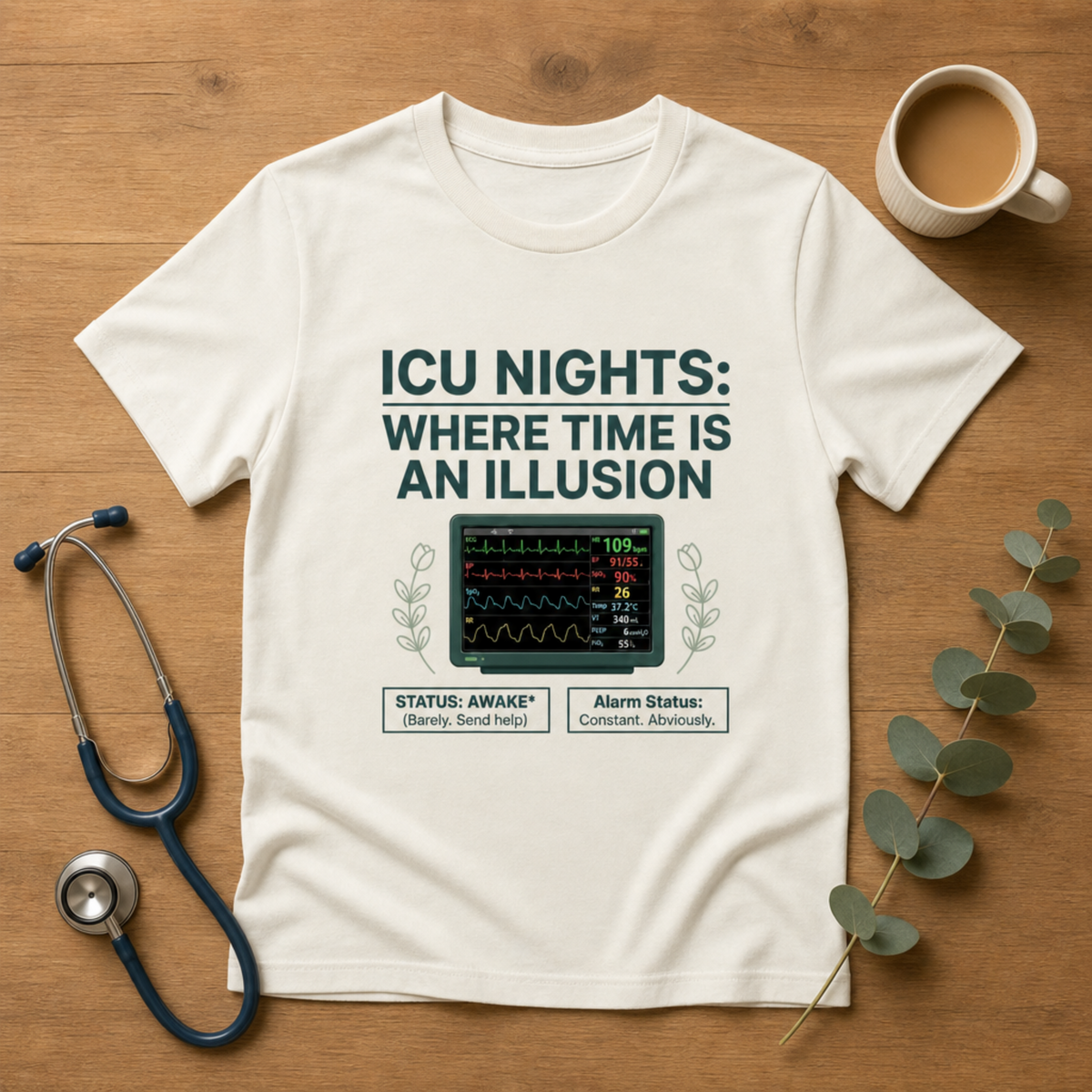 ICU Nights: Time Is an Illusion Nurse T-shirt