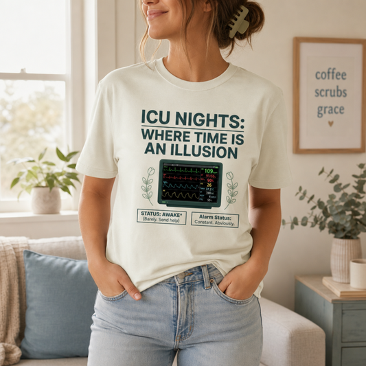 ICU Nights: Time Is an Illusion Nurse T-shirt