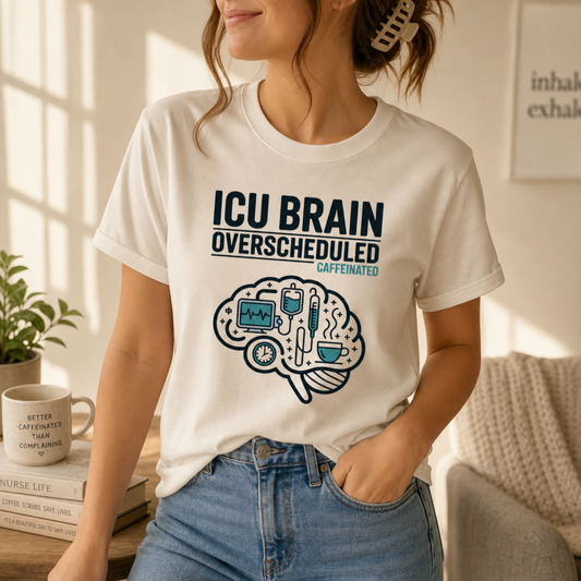 Overscheduled & Caffeinated ICU Nurse T-shirt