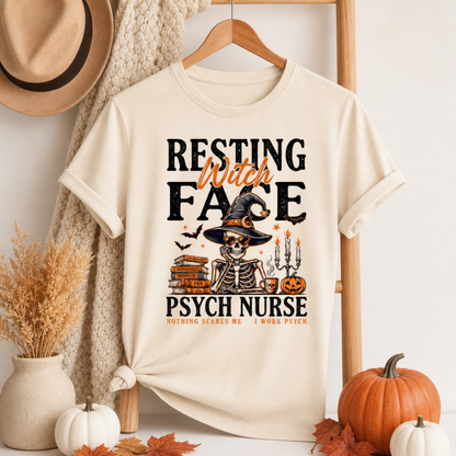 Resting Witch Face Psych Nurse T-shirt | Funny Psych Nurse Halloween Tee