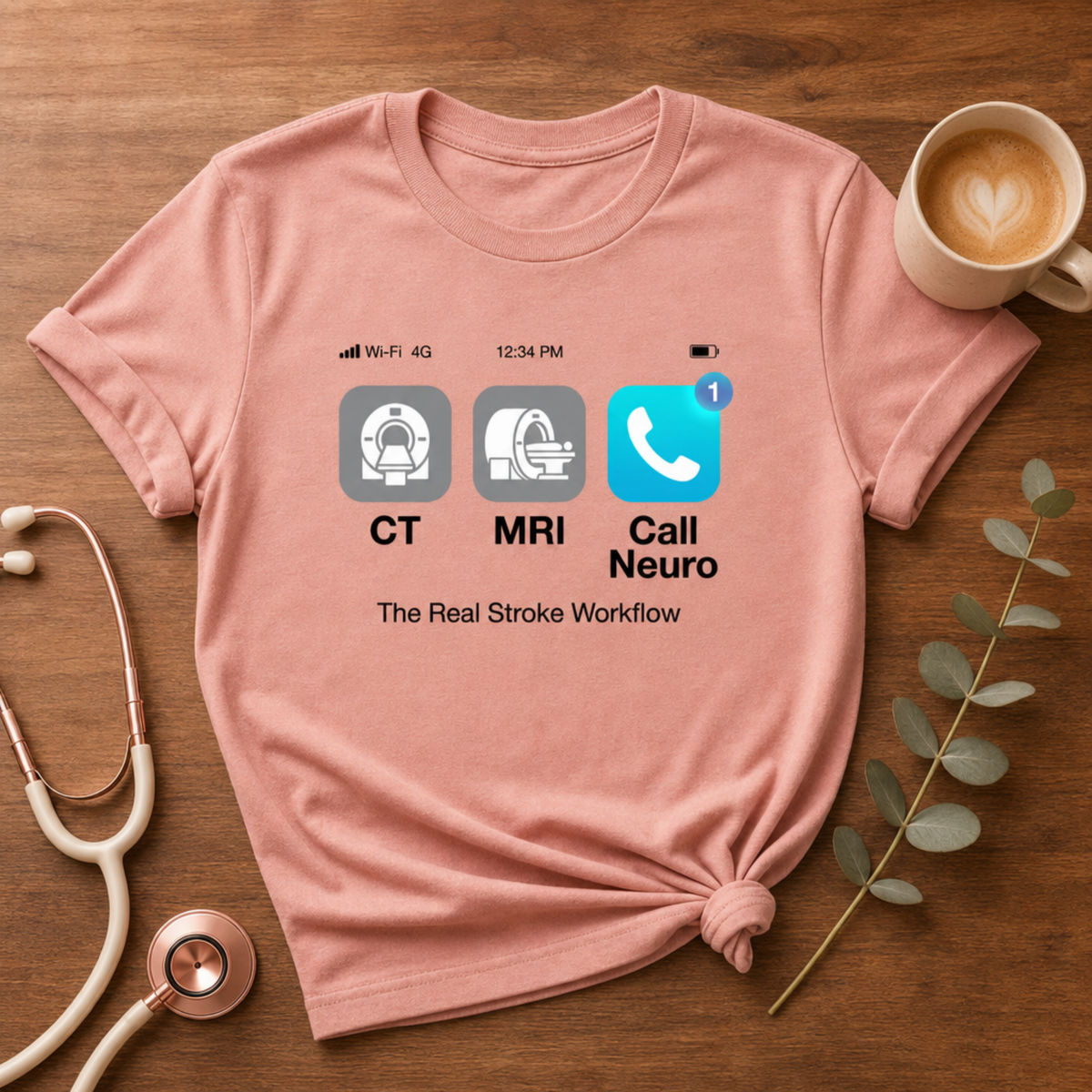 The Real Stroke Workflow Neuro Nurse T-shirt