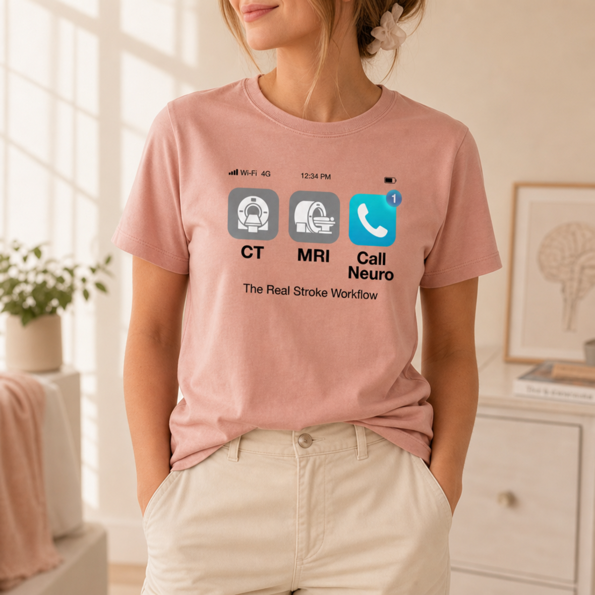 The Real Stroke Workflow Neuro Nurse T-shirt