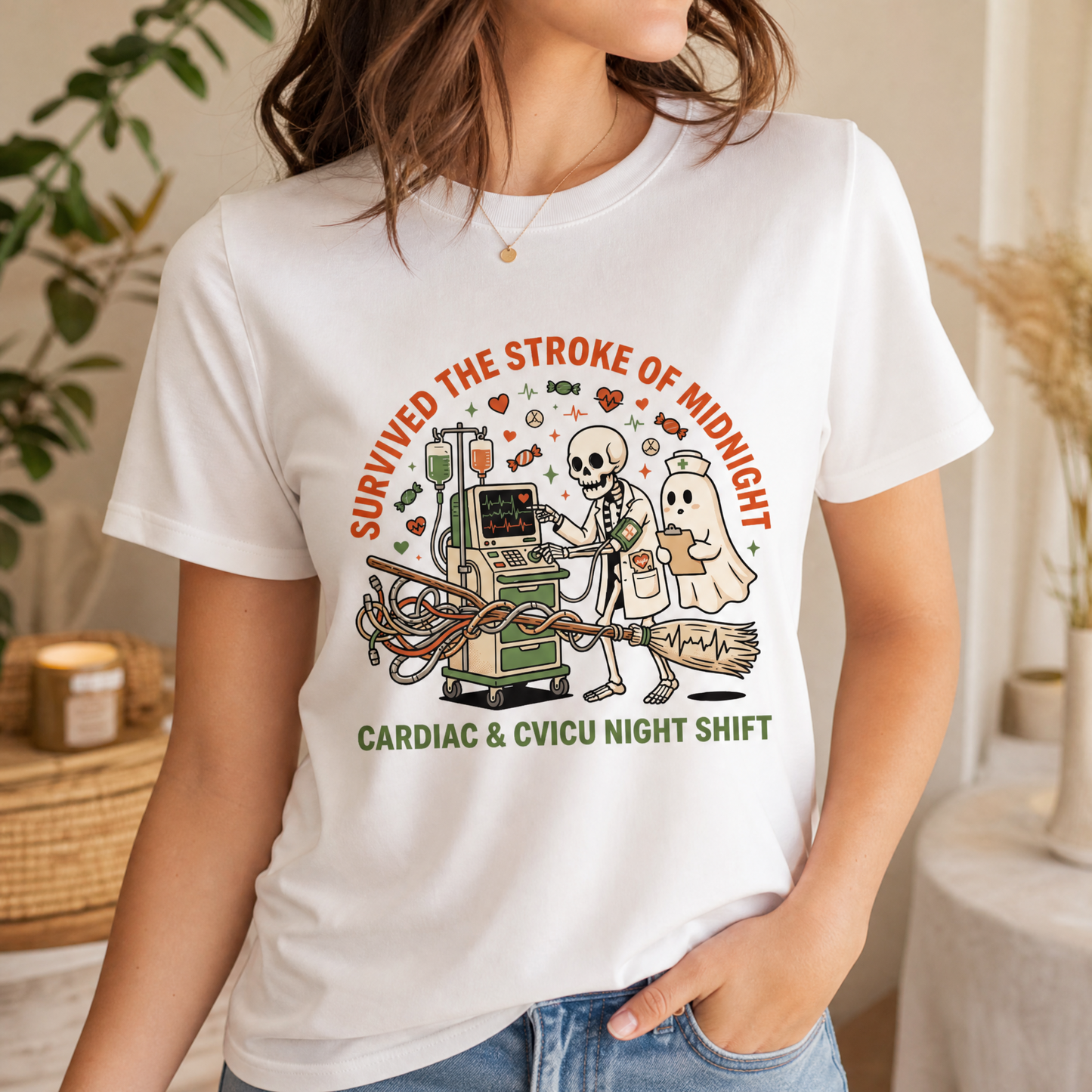 Cardiac Night Shift Shirt | CVICU Halloween Nurse Tee