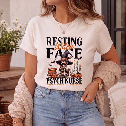 Resting Witch Face Psych Nurse T-shirt | Funny Psych Nurse Halloween Tee