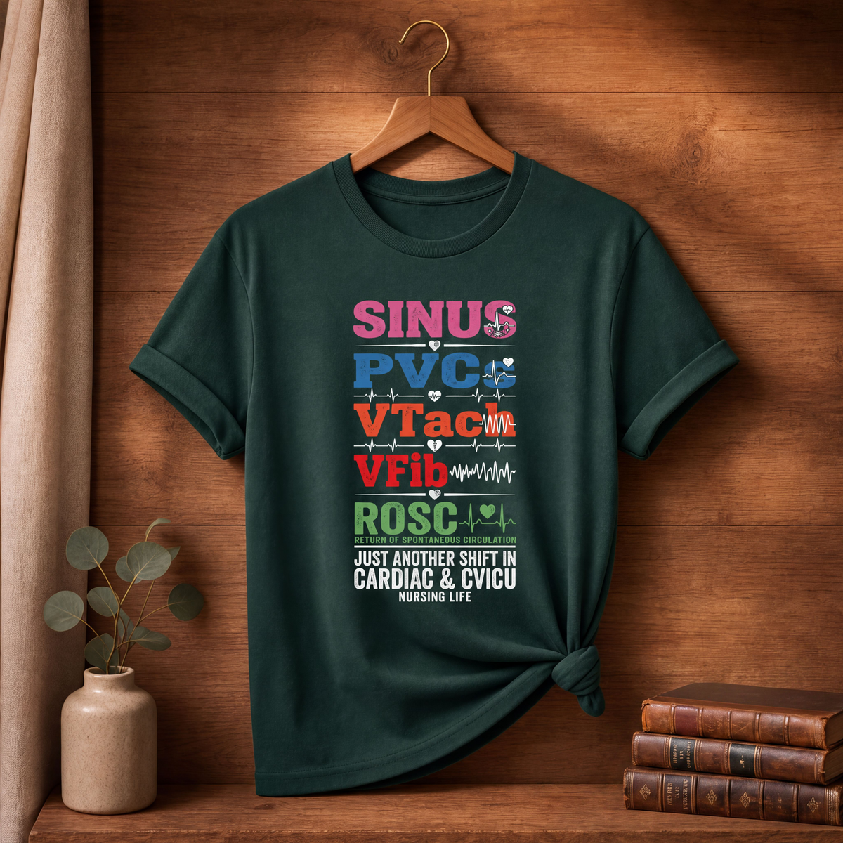 Sinus to ROSC Cardiac Nurse T-shirt | Code Blue Tee