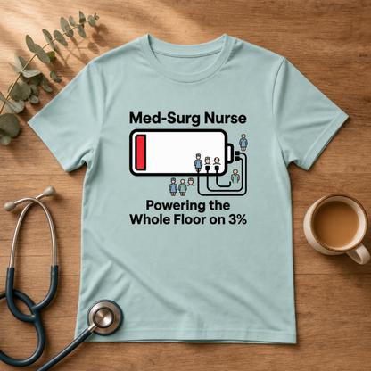Powering the Floor on 3% Med-Surg Nurse T-shirt