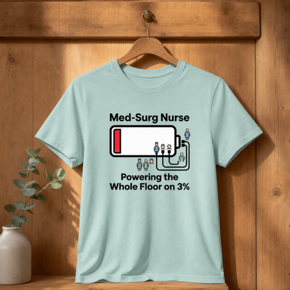 Powering the Floor on 3% Med-Surg Nurse T-shirt