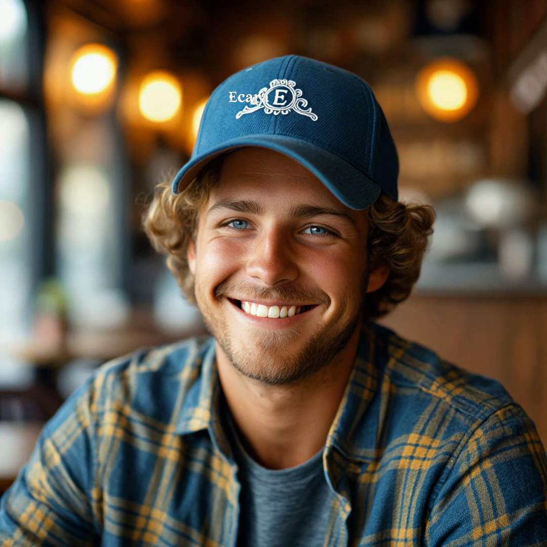 Embroidered Letter E Denim Hat