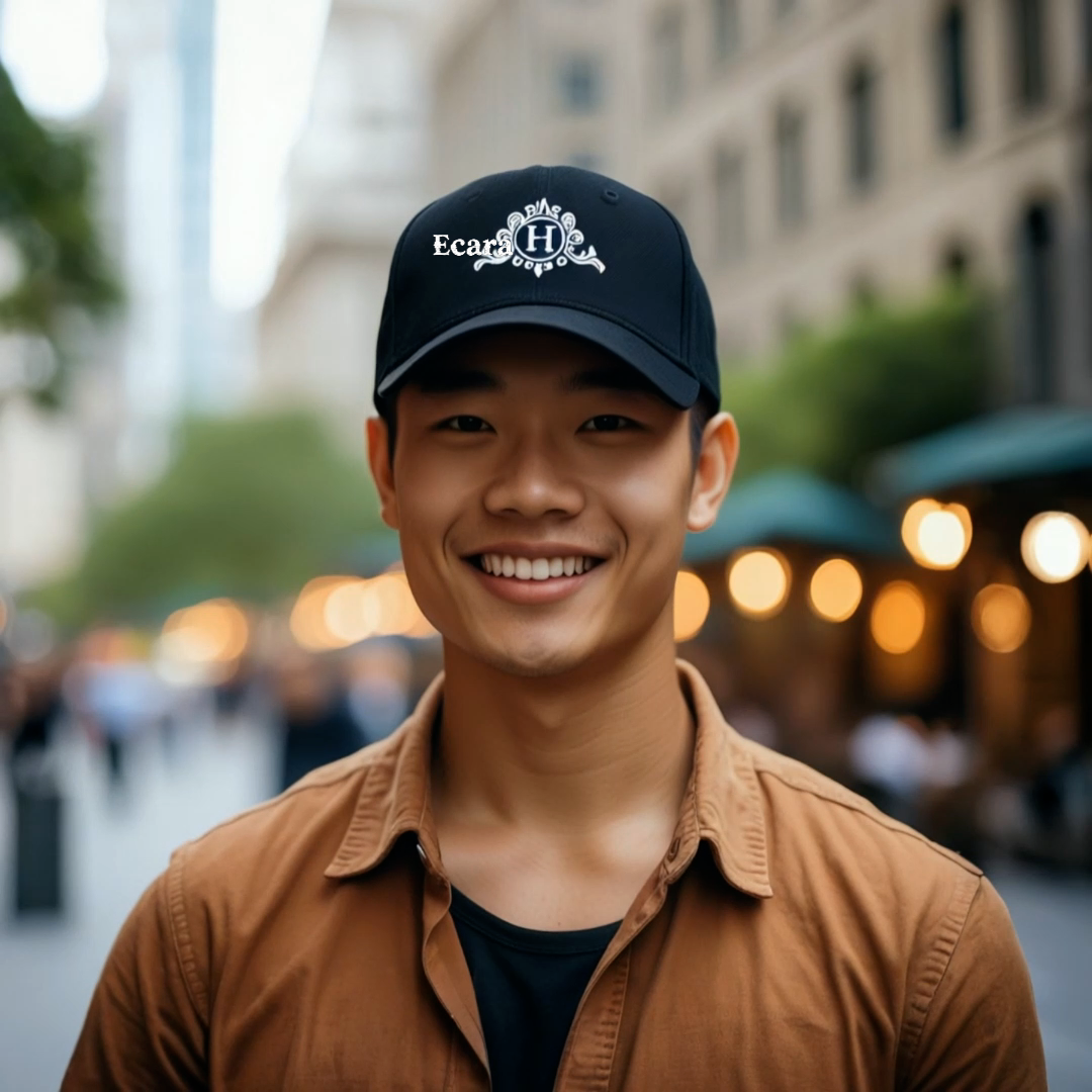 Embroidered Letter H Denim Hat