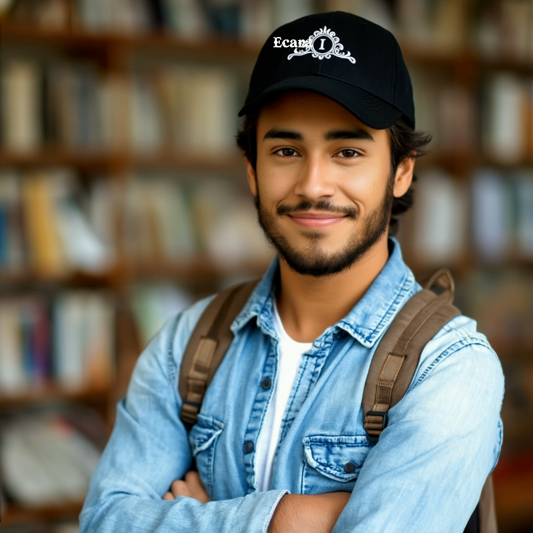 Embroidered Letter I Denim Hat