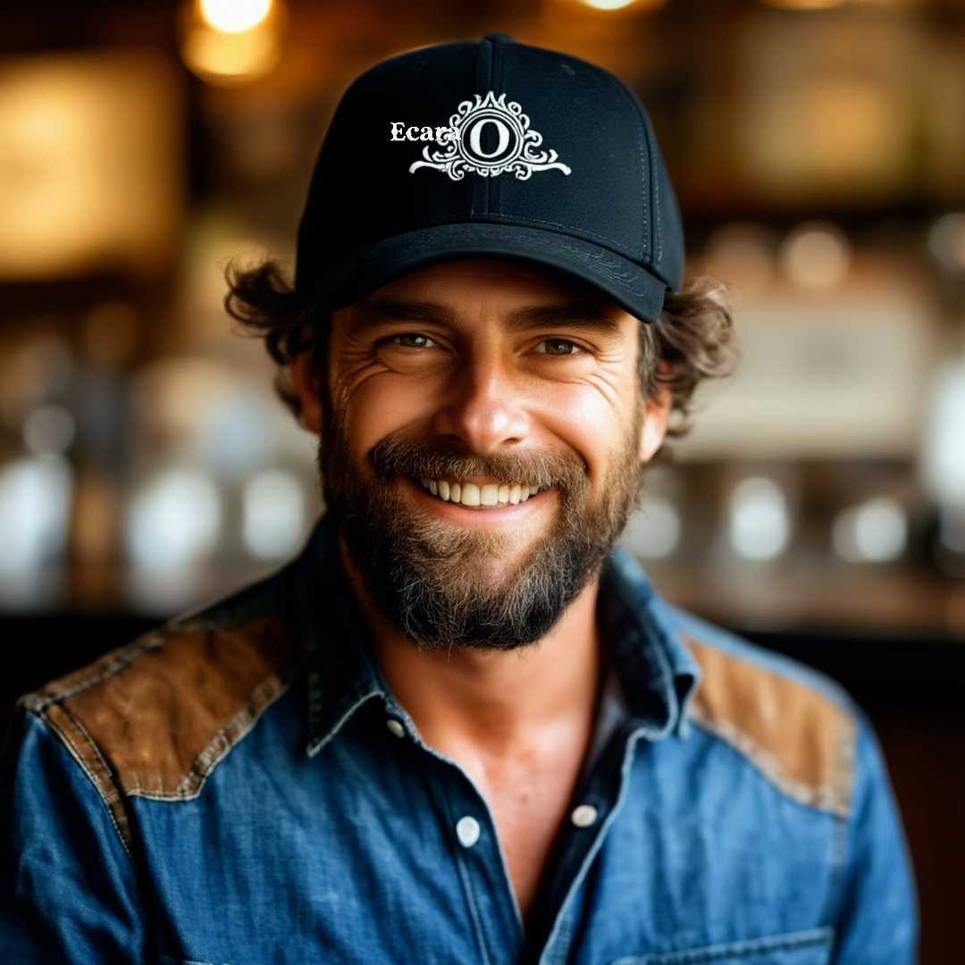 Embroidered Letter O Denim Hat