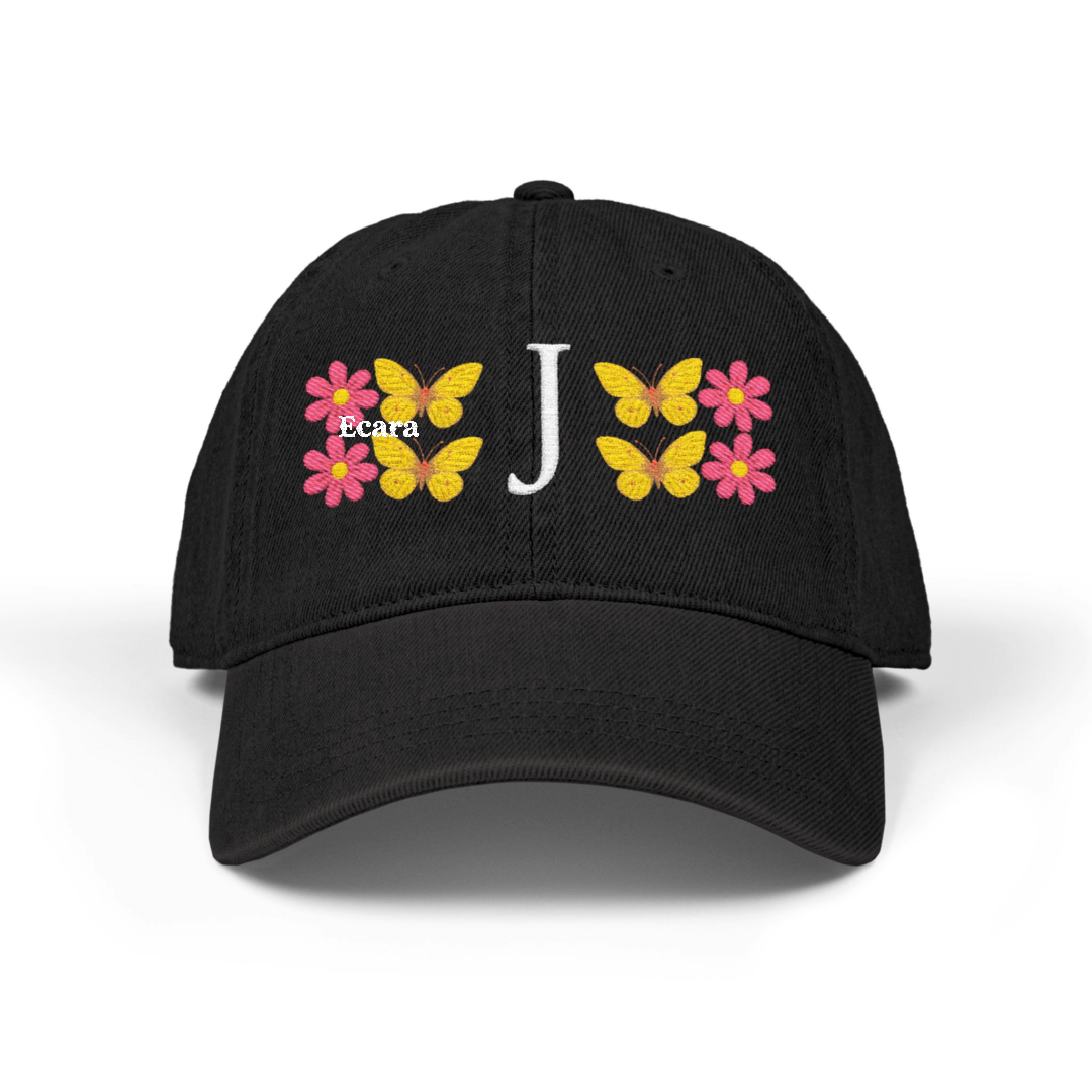 Embroidered Letter J Denim Hat
