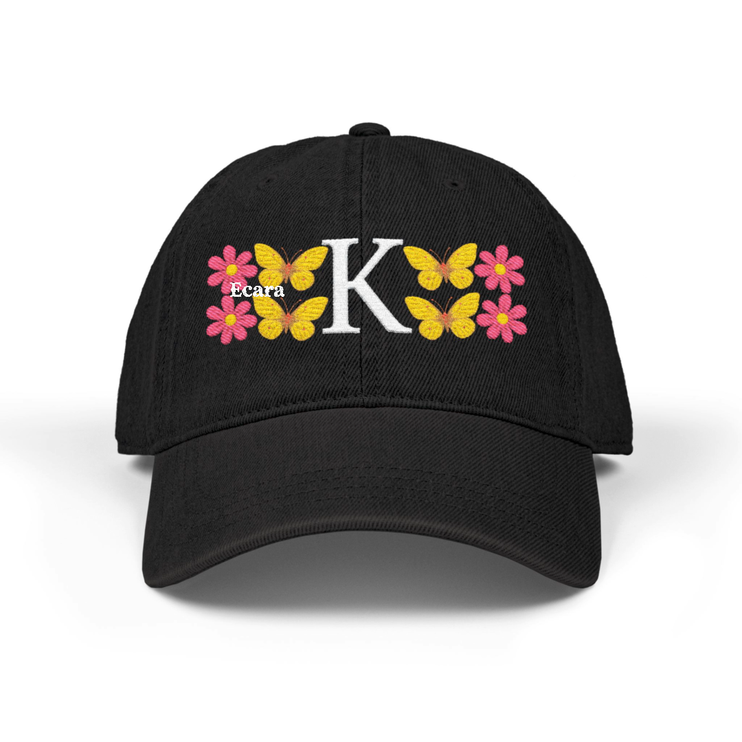 Embroidered Letter K Denim Hat