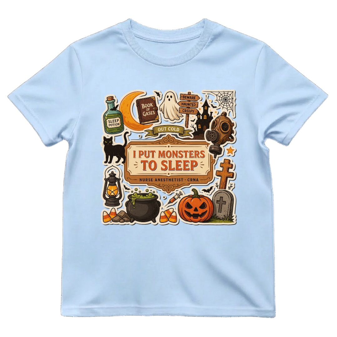 I Put Monsters To Sleep CRNA Shirt | Funny Nurse Anesthetist Halloween Tee