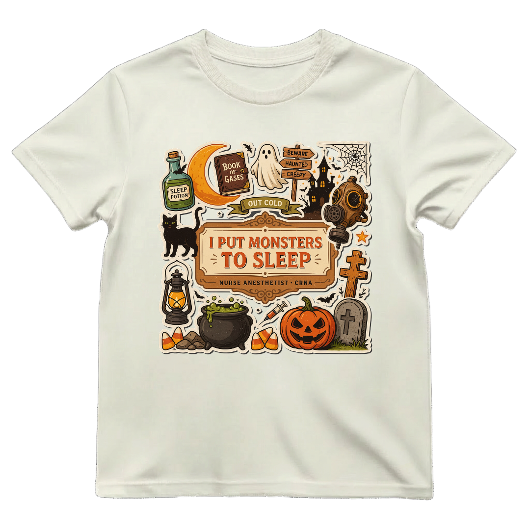 I Put Monsters To Sleep CRNA Shirt | Funny Nurse Anesthetist Halloween Tee