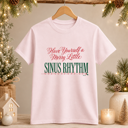 Merry Little Sinus Rhythm Funny Nurse Christmas T-Shirt ICU Gift