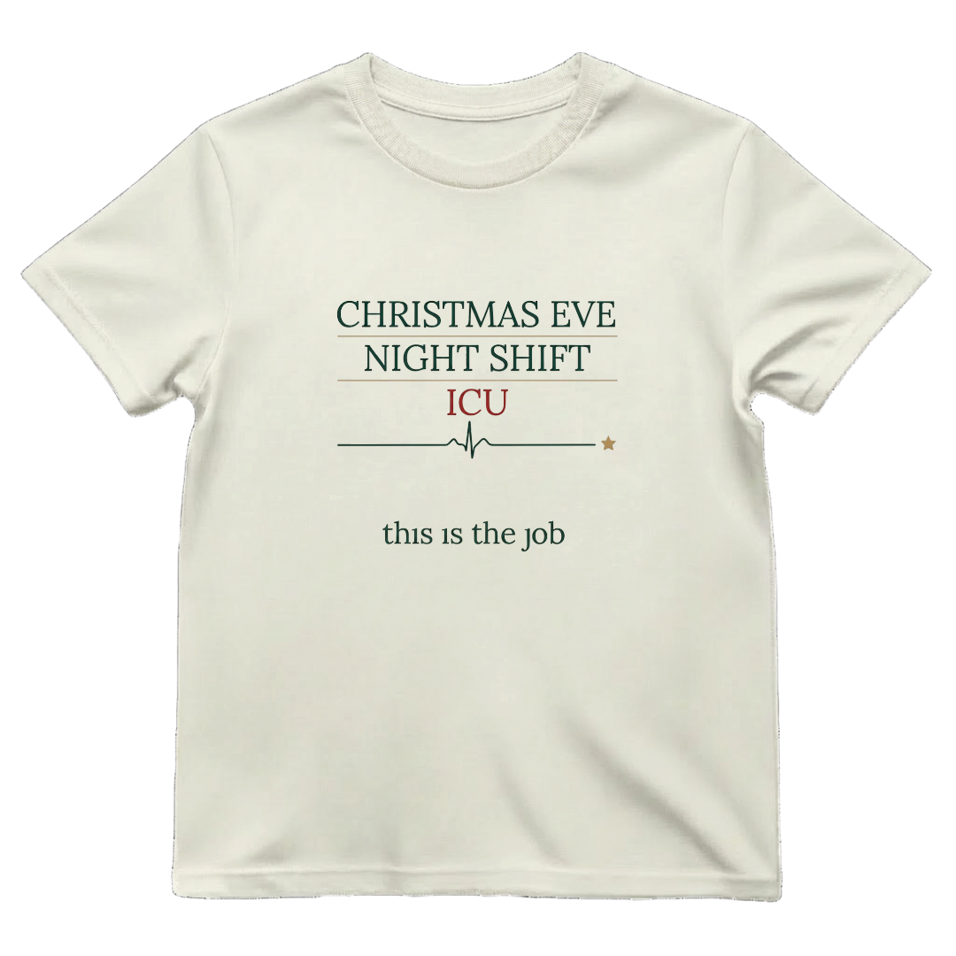 ICU Nurse Christmas Eve Night Shift T-shirt Xmas Gift Tee