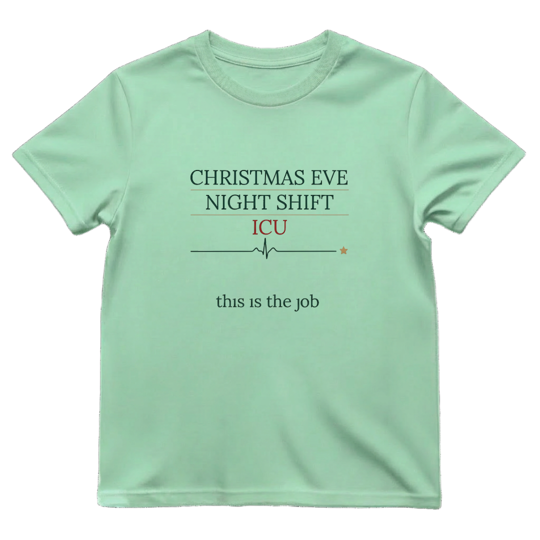 ICU Nurse Christmas Eve Night Shift T-shirt Xmas Gift Tee