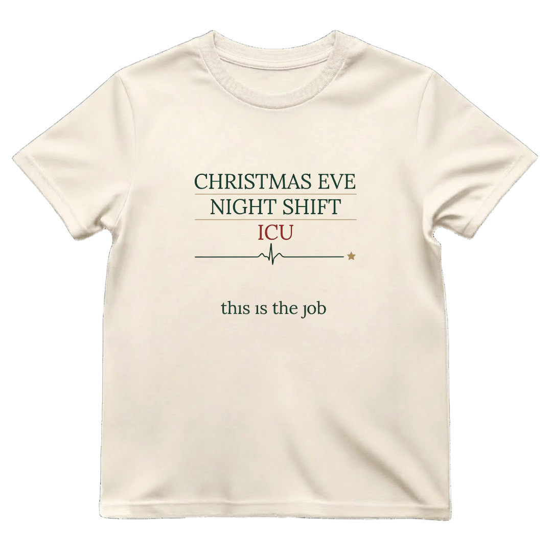 ICU Nurse Christmas Eve Night Shift T-shirt Xmas Gift Tee