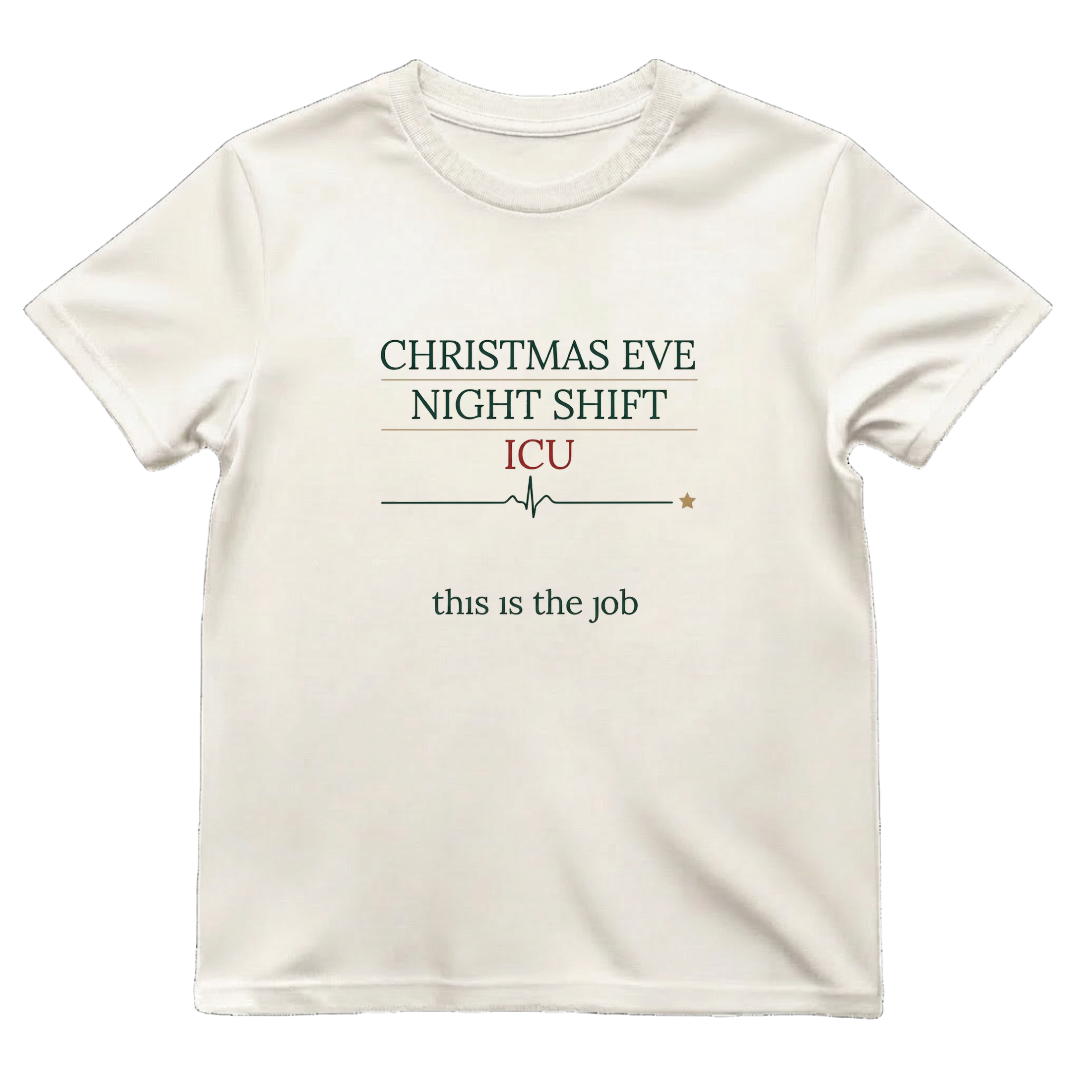 ICU Nurse Christmas Eve Night Shift T-shirt Xmas Gift Tee