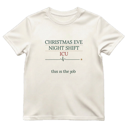 ICU Nurse Christmas Eve Night Shift T-shirt Xmas Gift Tee