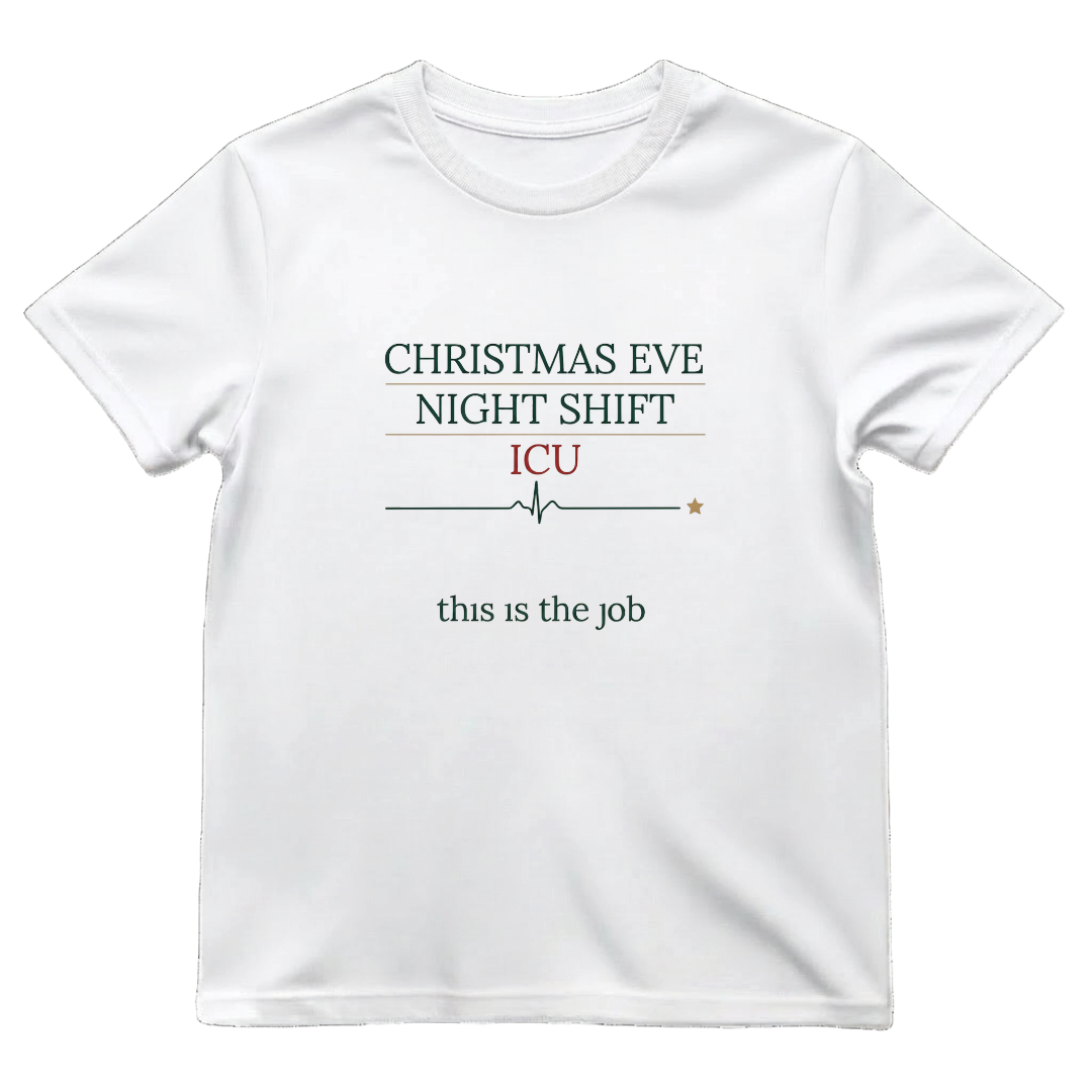 ICU Nurse Christmas Eve Night Shift T-shirt Xmas Gift Tee