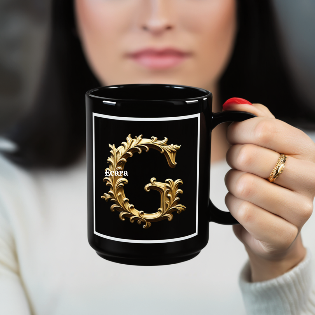 Black Mug with Initial "G"