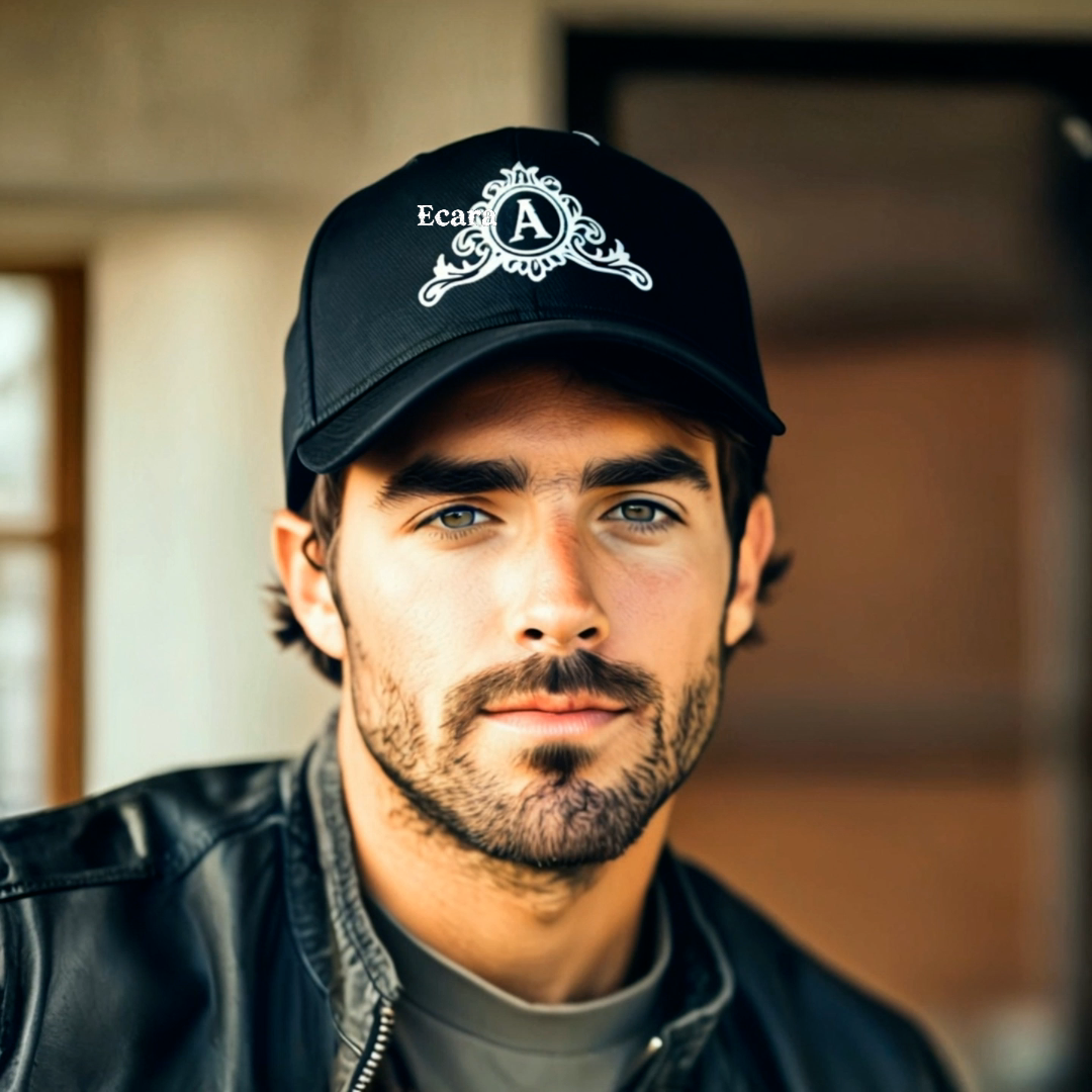 Embroidered Letter A Denim Hat