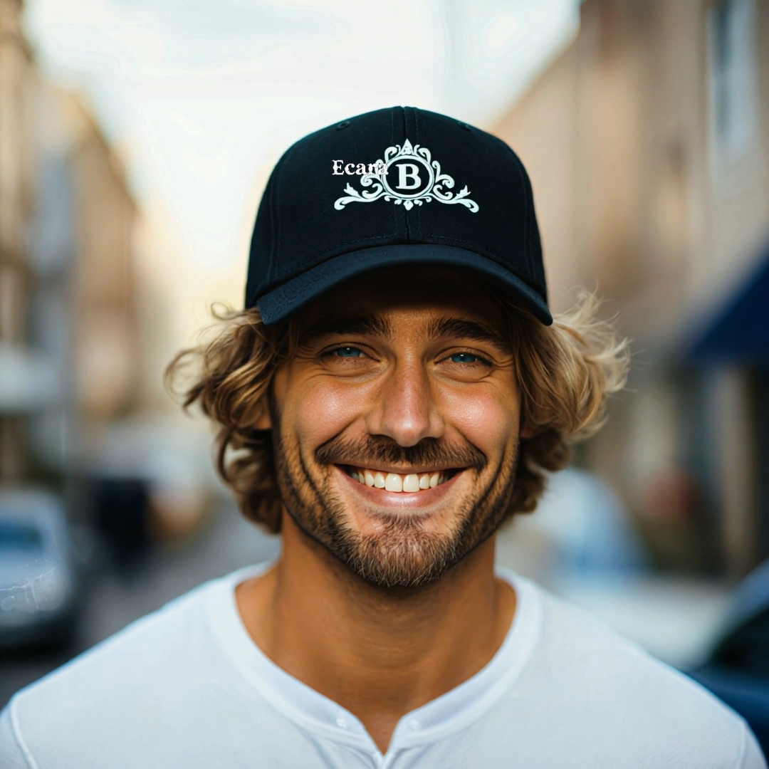 Embroidered Letter B Denim Hat