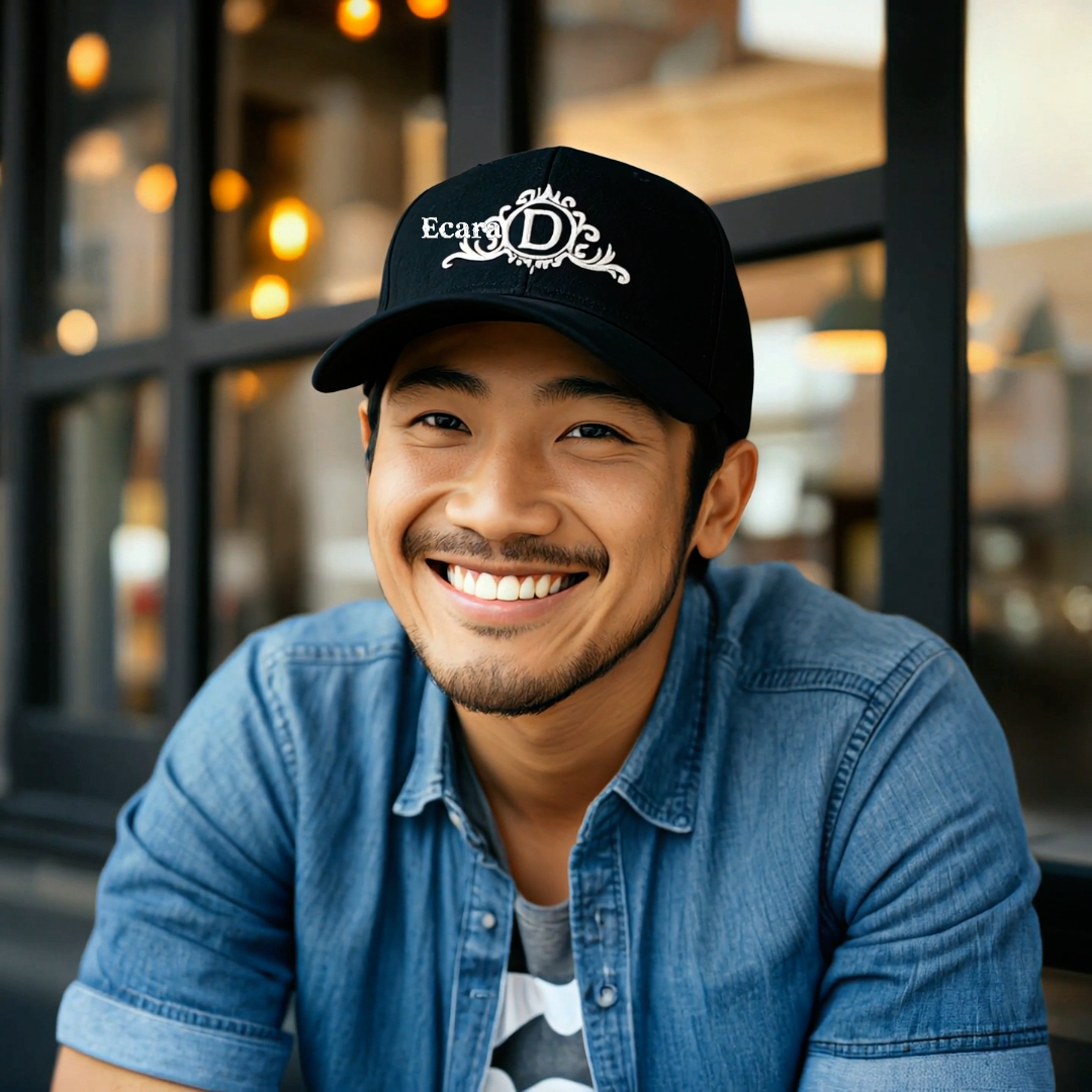 Embroidered Letter D Denim Hat