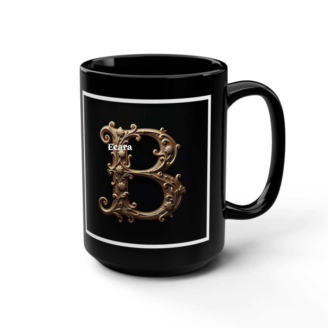 Black Mug with Initial "B"