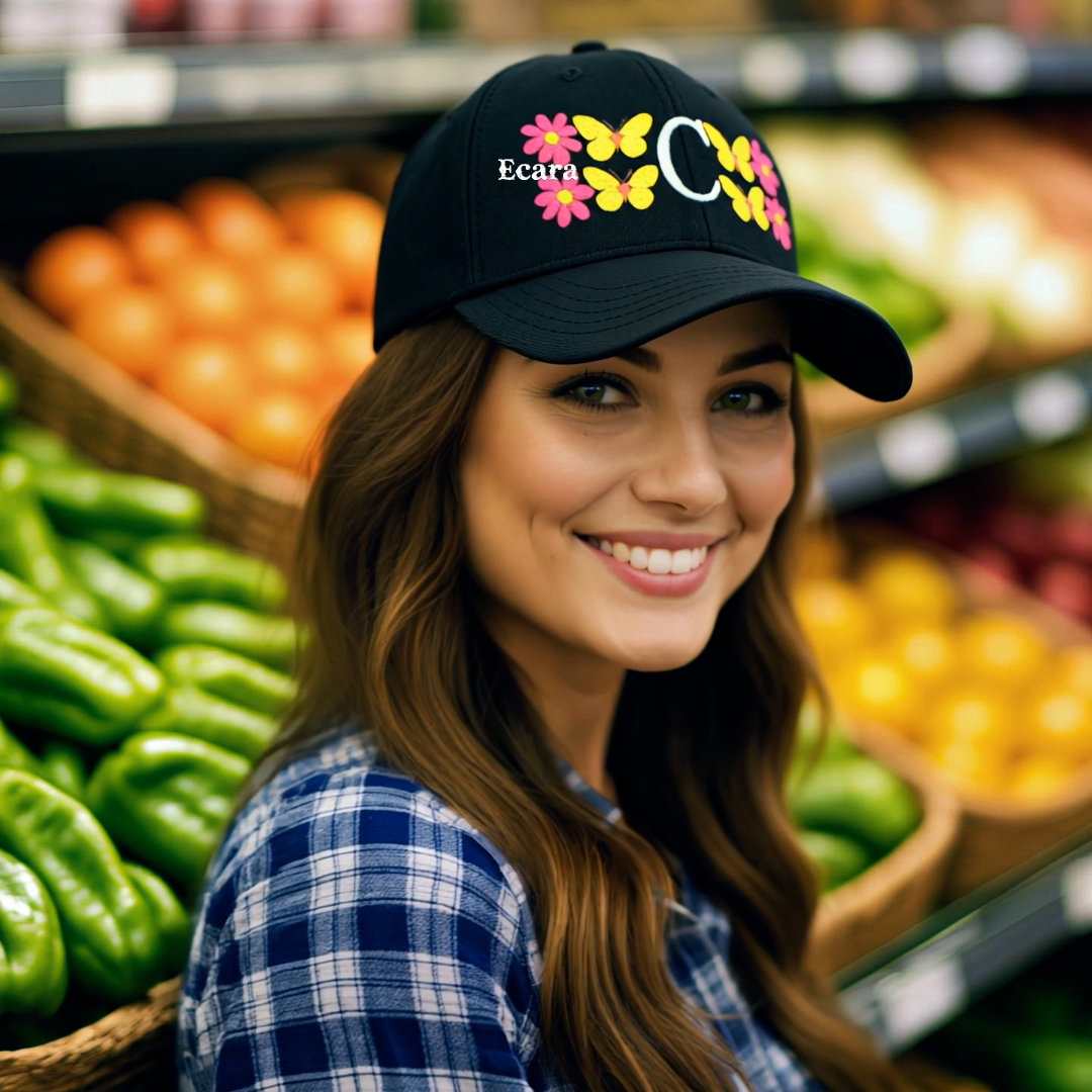 Embroidered Letter C Denim Hat