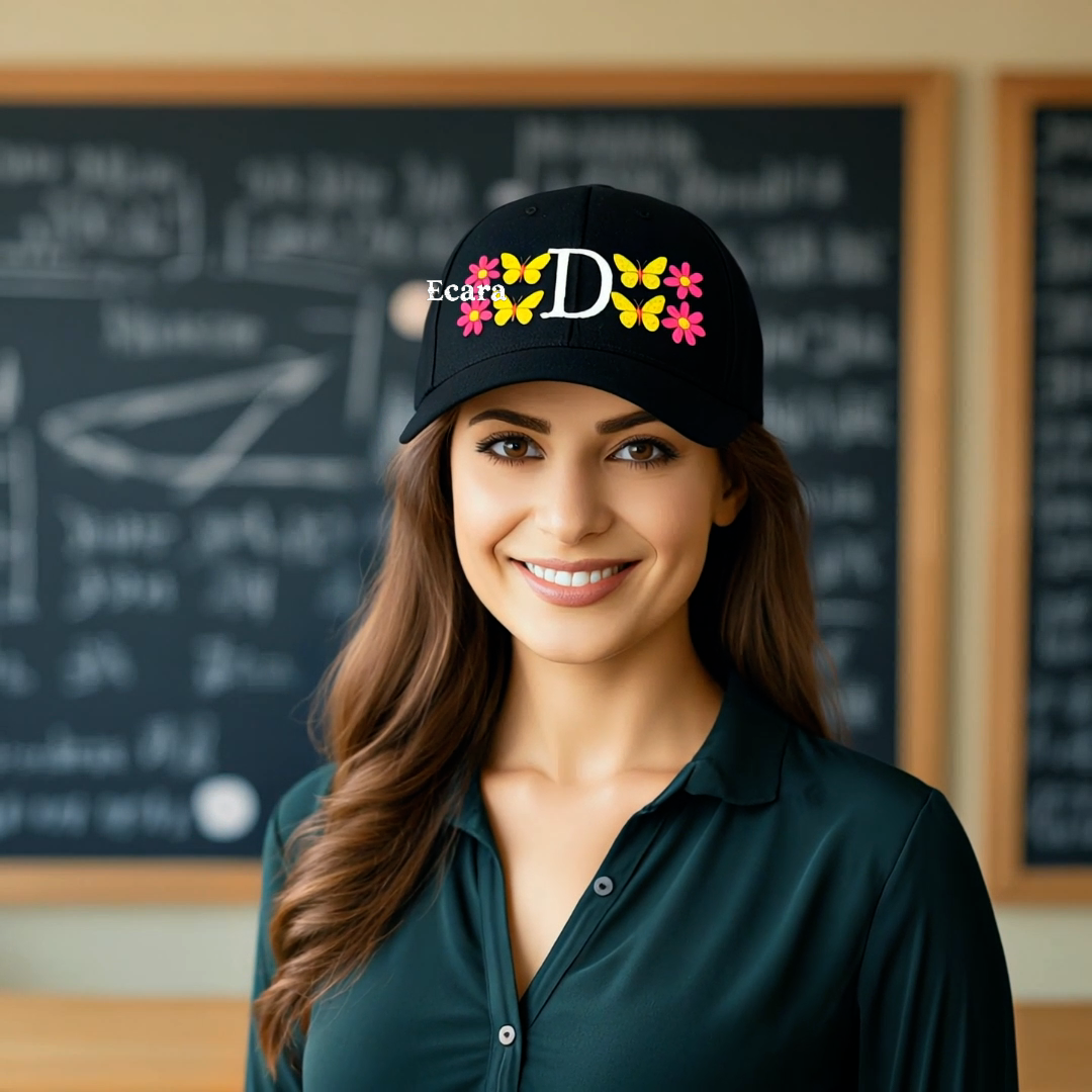 Embroidered Letter D Denim Hat