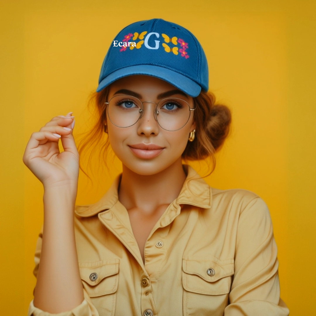 Embroidered Letter G Denim Hat