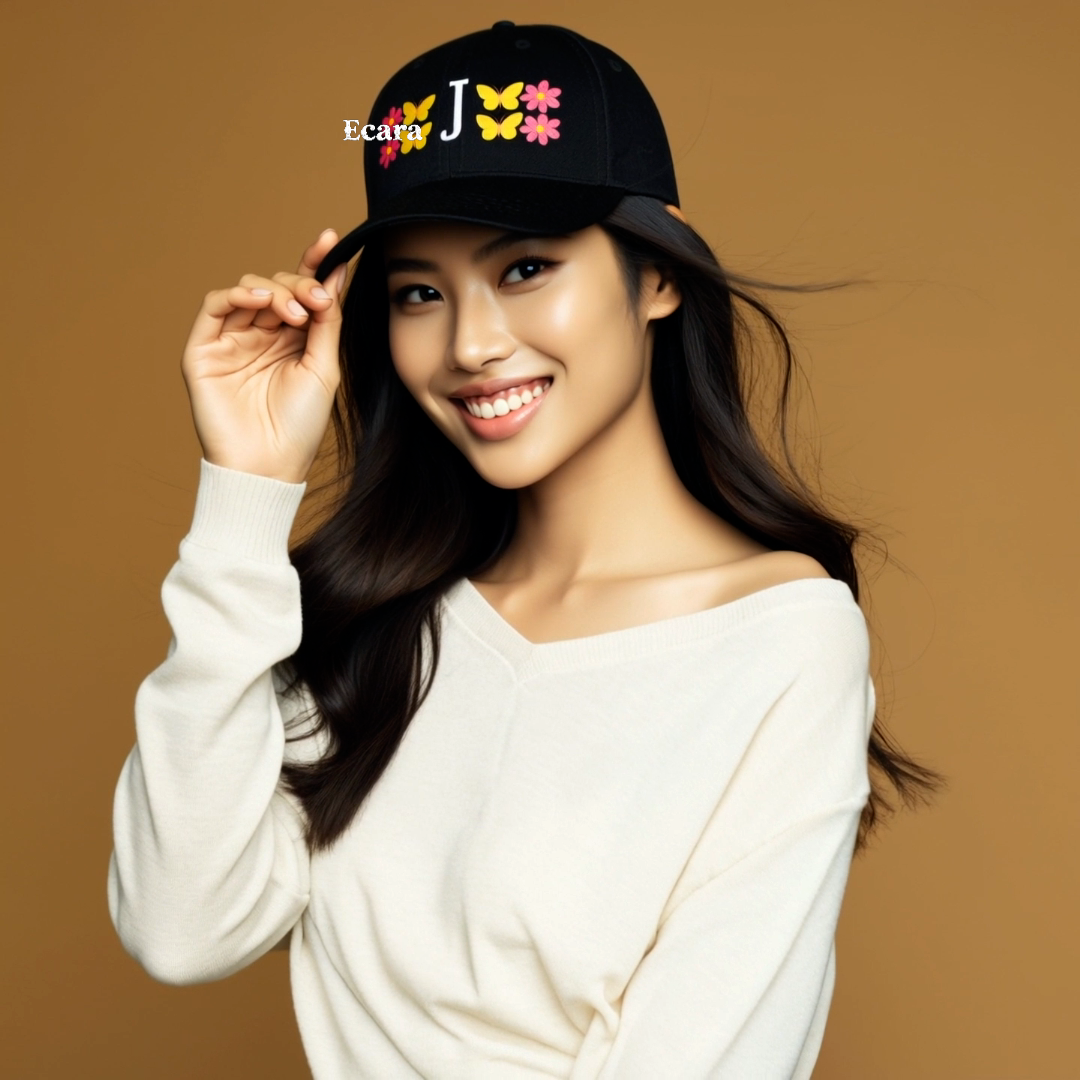 Embroidered Letter J Denim Hat
