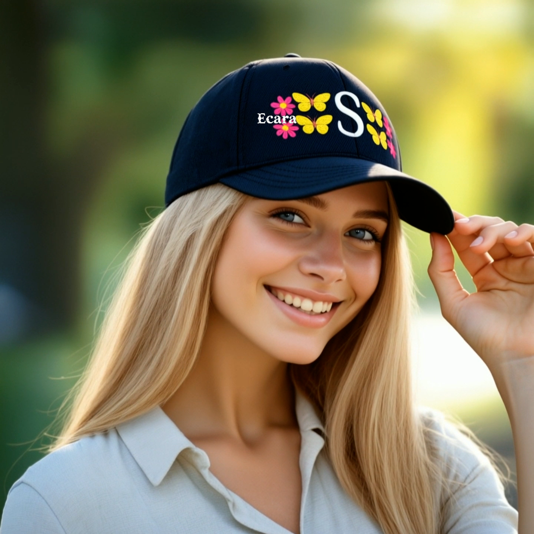 Embroidered Letter S Denim Hat