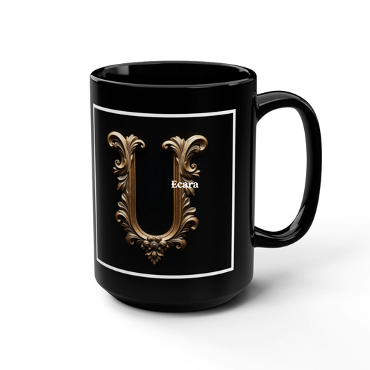Black Mug with Initial "U"