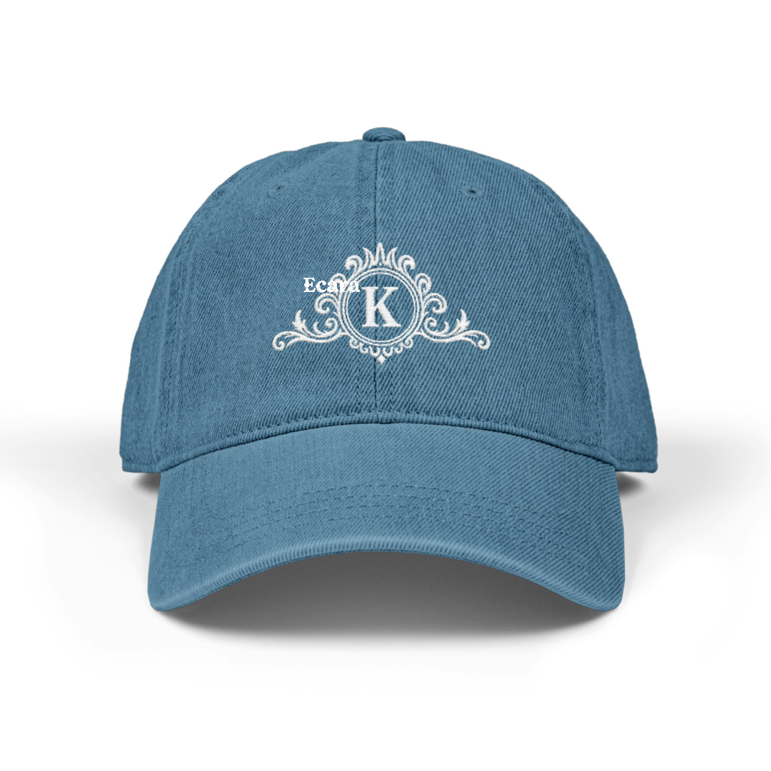 Embroidered Letter K Denim Hat