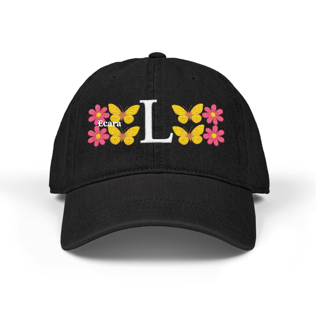 Embroidered Letter L Denim Hat
