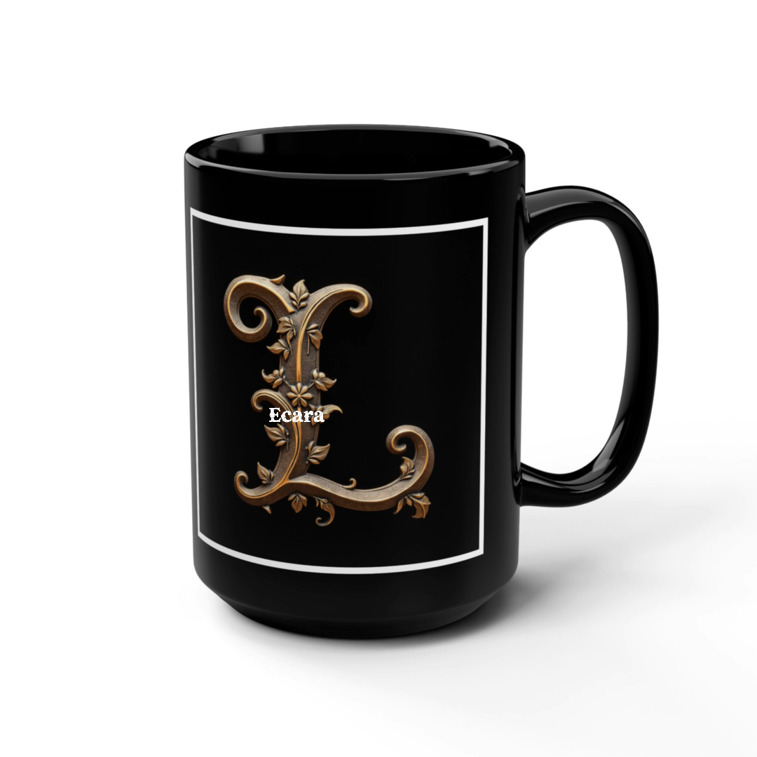 Black Mug with Initial "L"